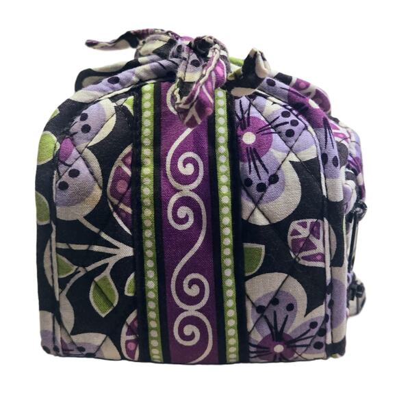 Vera Bradley Plum Petals All-Wrapped-Up Cosmetic Bag 4-Zipper Pockets Tie Wrap - Picture 2 of 9